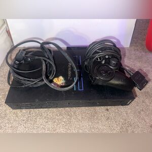 Sony Black PlayStation 2  Black SCPH-39010/N with Controller #AS-IS